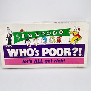 Vtg 1980s Whos Poor Board Game HPH Development Inc St Louis MO Retro Fun Money